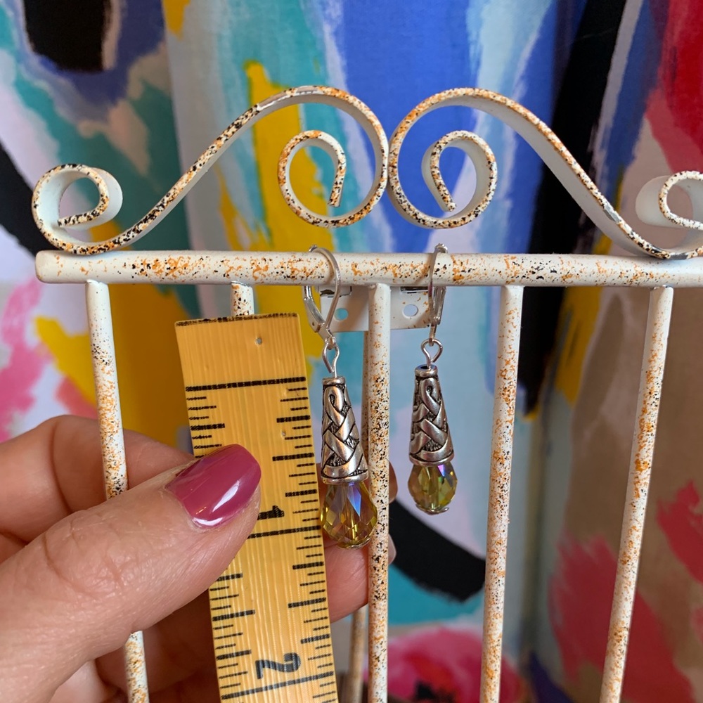New handmade silver crystal earrings - Picture 2 of 2